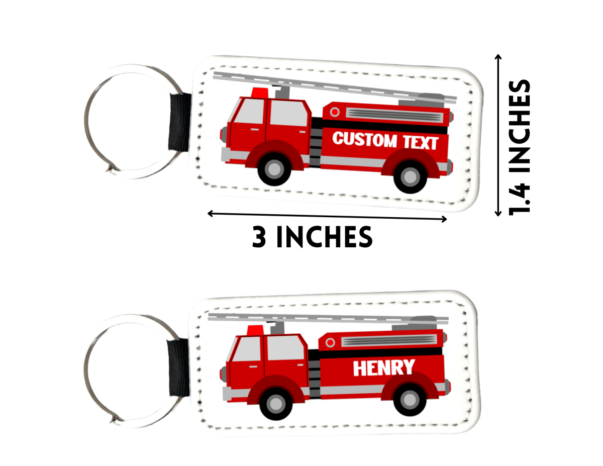 Custom Fire Truck Keychain – Personalized Name Tag Key Ring for Kids or Firefighters - KWL Creations