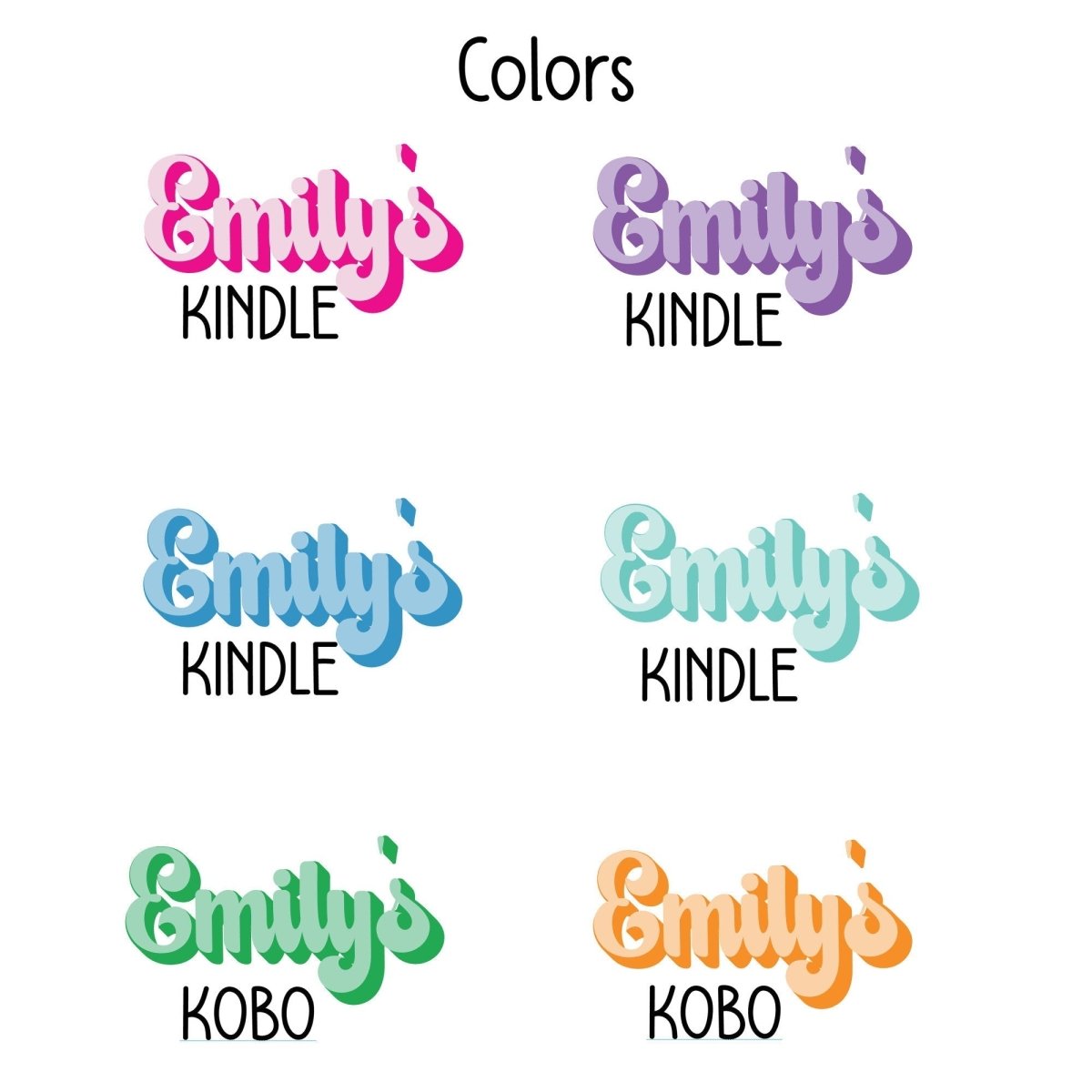 Custom Name Kindle Kobo Sticker, Bookish Sticker, Booklover Sticker, eReader Sticker - KWL Creations