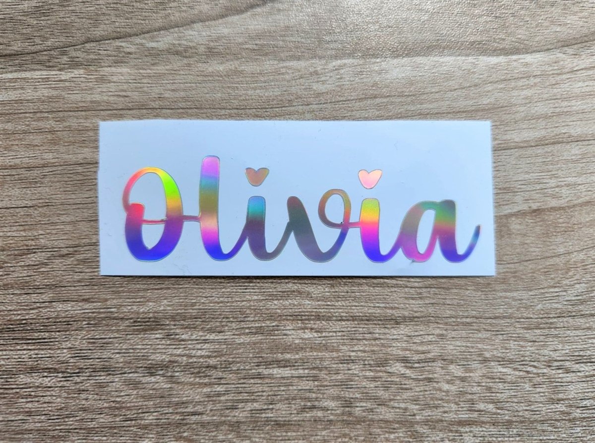 Holographic Name Decal: Custom Text Decal - KWL Creations