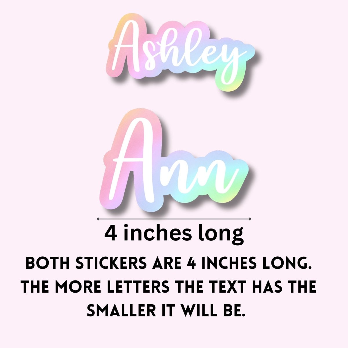 Pastel Outline Custom Name Stickers - KWL Creations