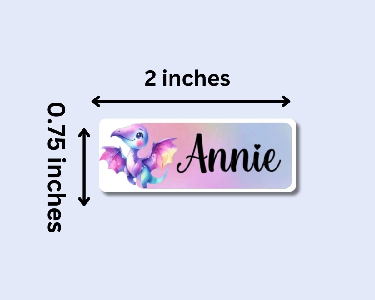 Pastel Rainbow Dinosaur Name Stickers: Kids Labels, Daycare Stickers - KWL Creations