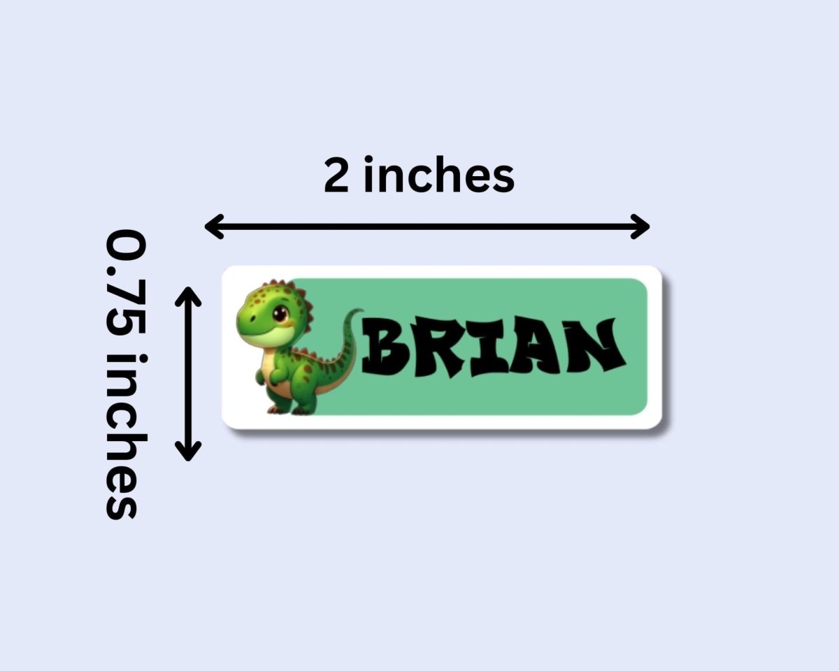 Personalized Dinosaur Name Stickers: Daycare, School Labels (15 Stickers) - KWL Creations