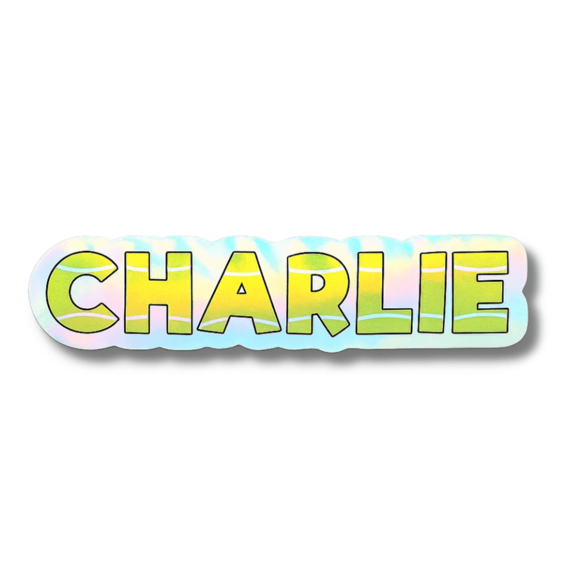 Tennis Block Letters Holographic Custom Name Sticker - KWL Creations