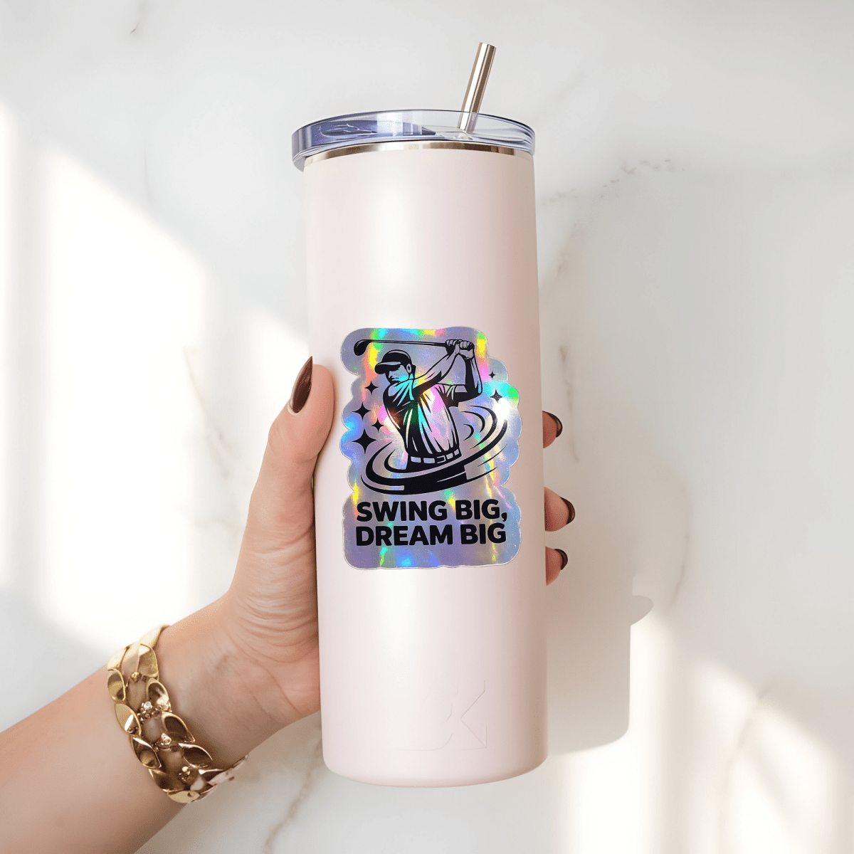 wing Big Dream Big Golf Sticker – Holographic Motivational Golfer Decal for Water Bottles, Laptops & Carts - KWL Creations