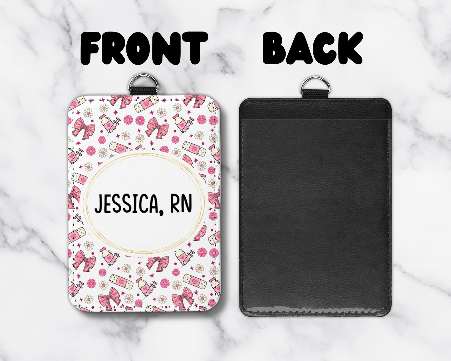 Personalized Nurse Badge Holder with Custom Name & Title