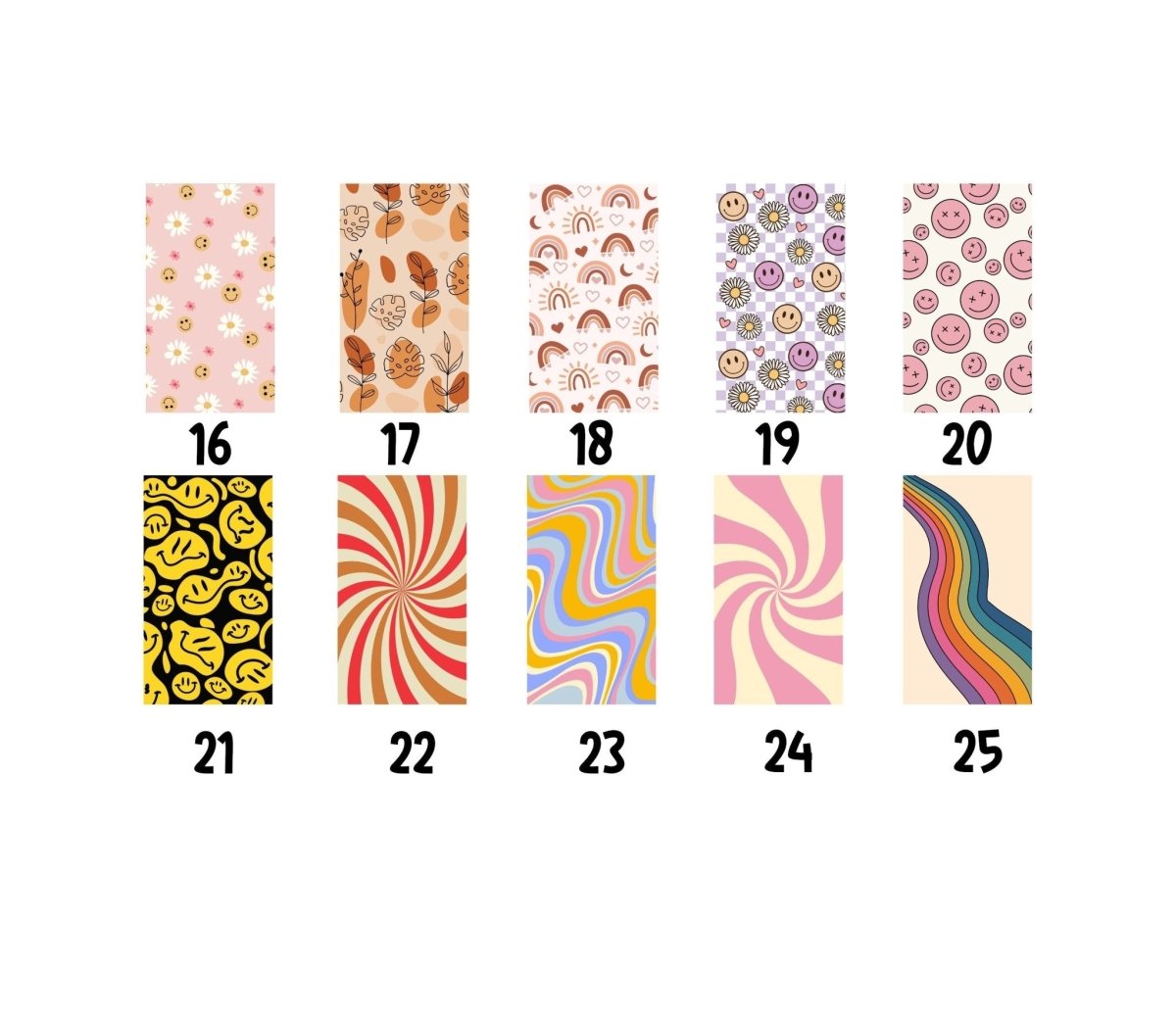 25 Designs Custom Name Retro Groovy Floral Keychain - KWL Creations