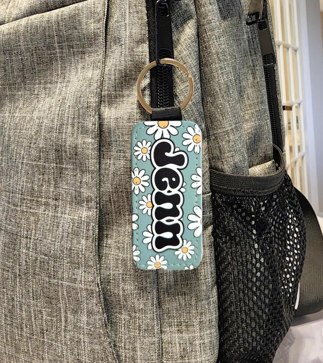 25 Designs Custom Name Retro Groovy Floral Keychain - KWL Creations
