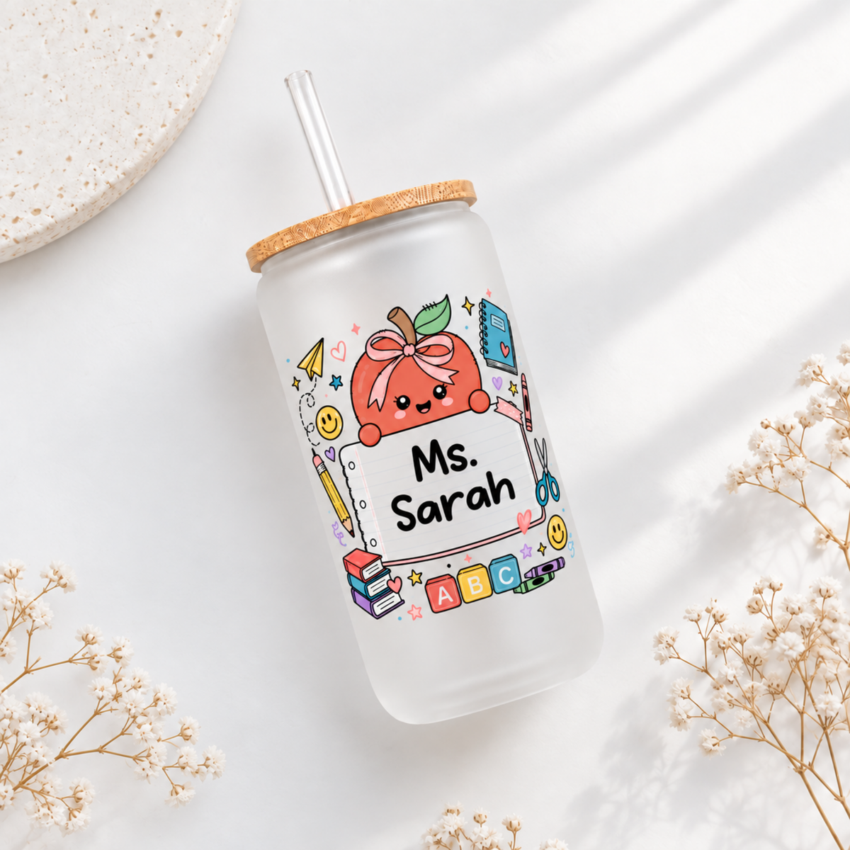 Personalized Teacher Glass Can