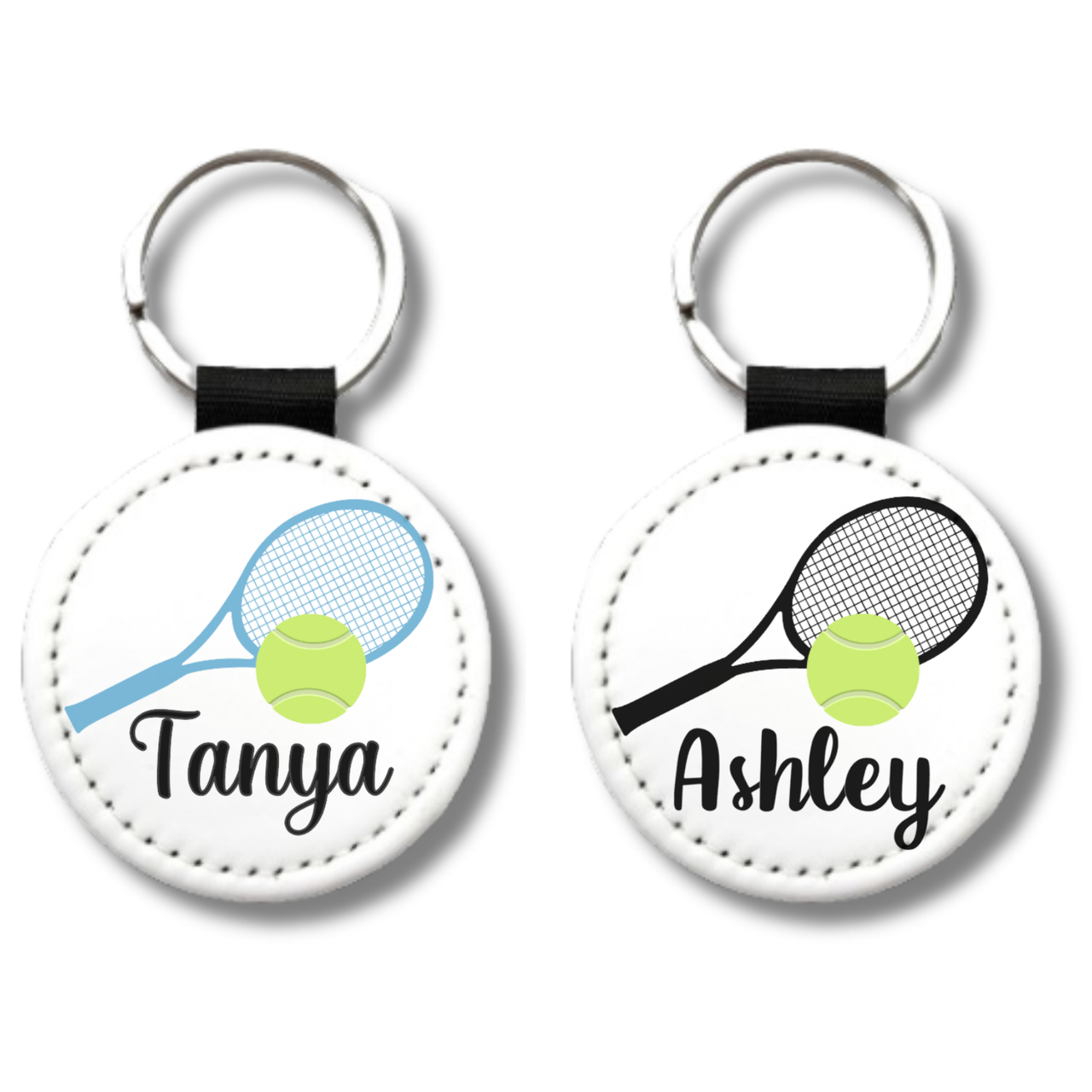 Personalized Tennis Keychain – Custom Name Racket Bag Tag