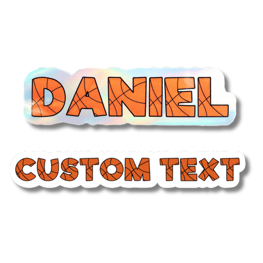 Basketball Block Letters Holographic Custom Name Sticker - KWL Creations