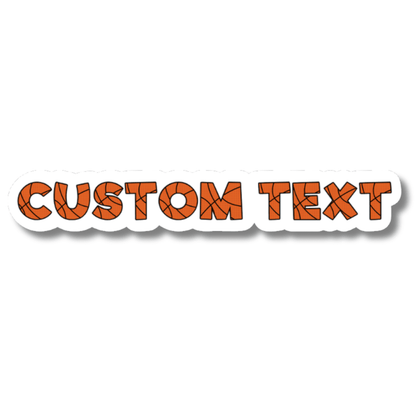 Basketball Block Letters Holographic Custom Name Sticker - KWL Creations