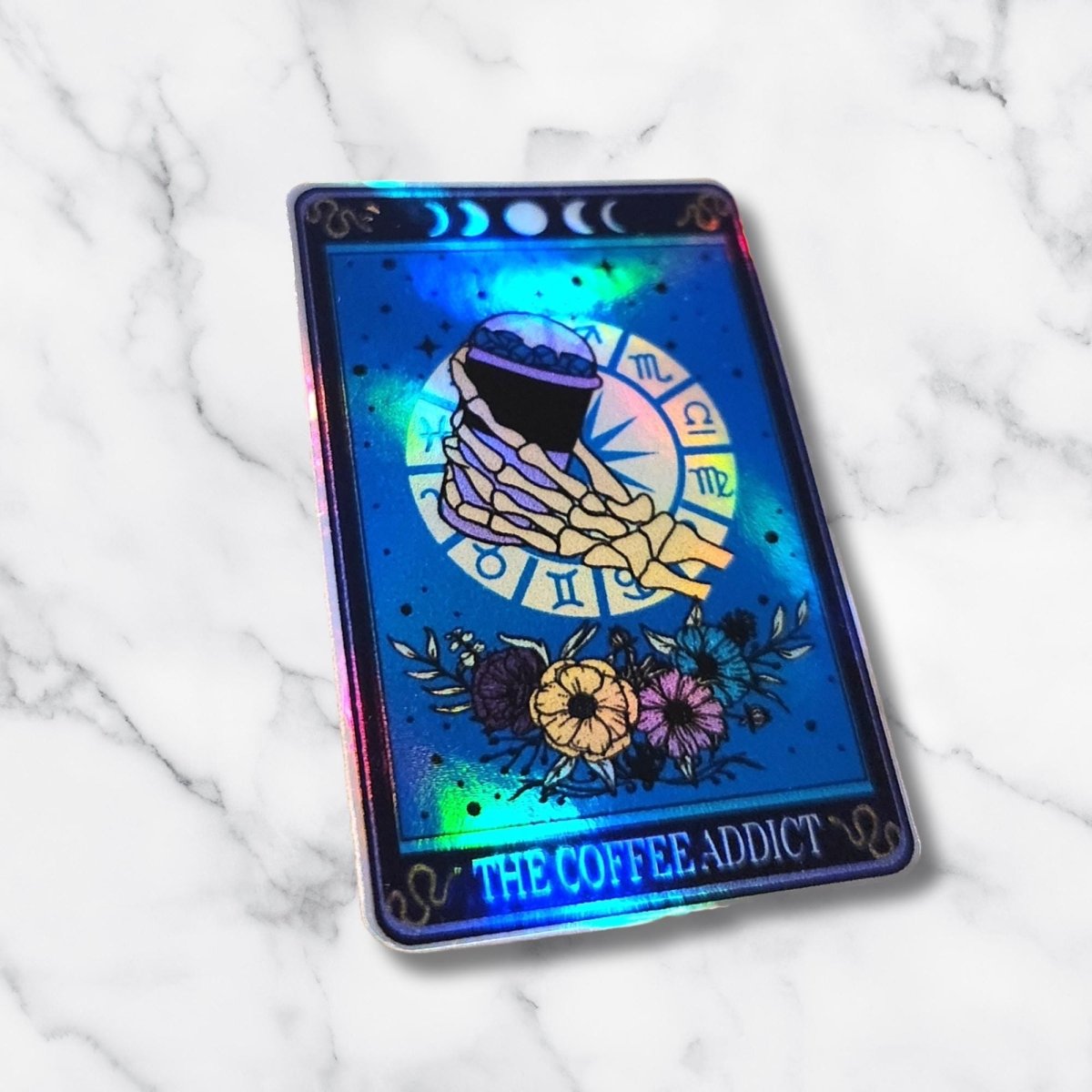 Coffee Addict Tarot Card Holographic Sticker - KWL Creations