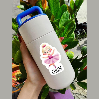 Custom Ballerina Name Sticker – Personalized Dancer Stickers for Kids, Ballet Party Favors, Dance Recital Gift, Cute Pastel Sticker - KWL Creations