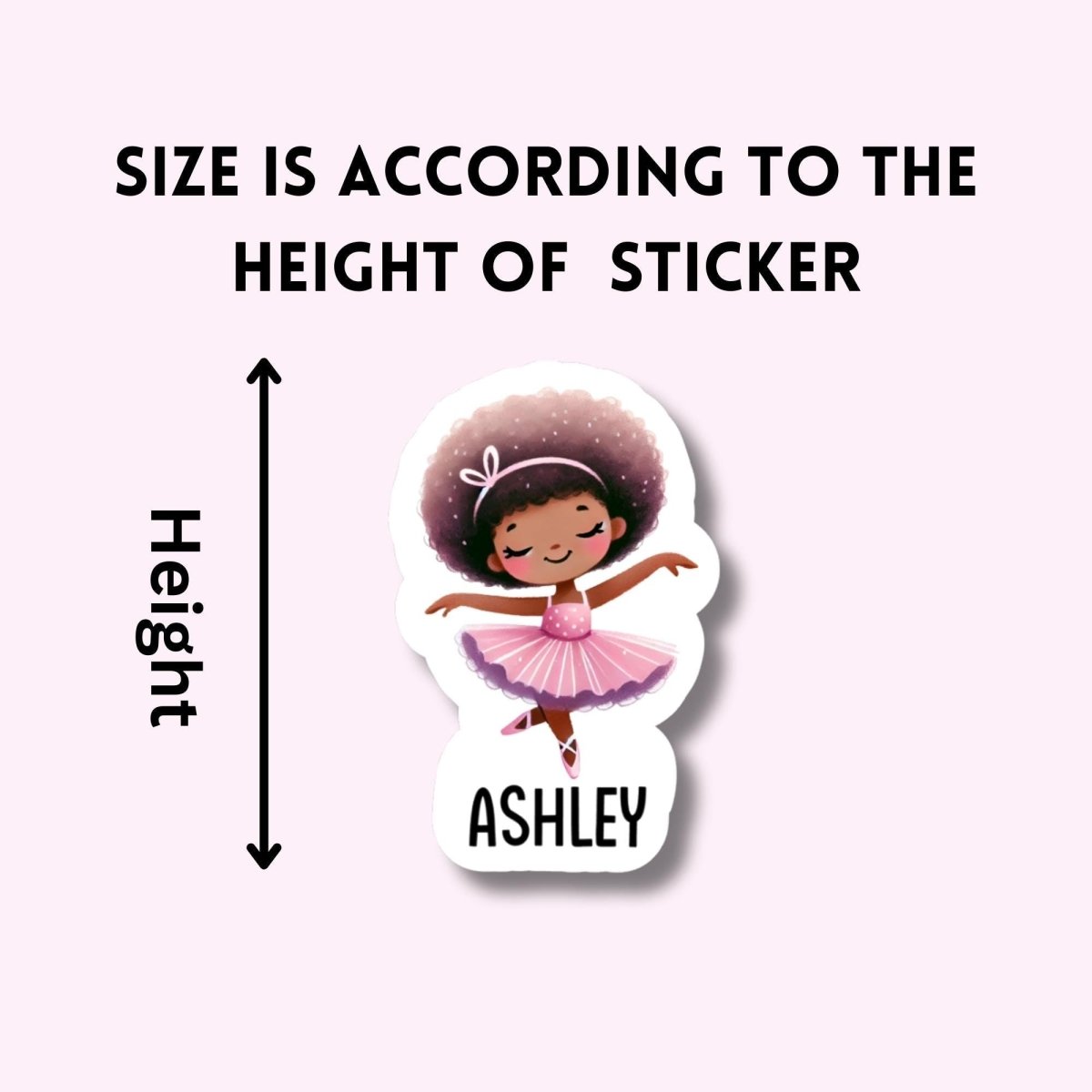 Custom Ballerina Name Sticker – Personalized Dancer Stickers for Kids, Ballet Party Favors, Dance Recital Gift, Cute Pastel Sticker - KWL Creations