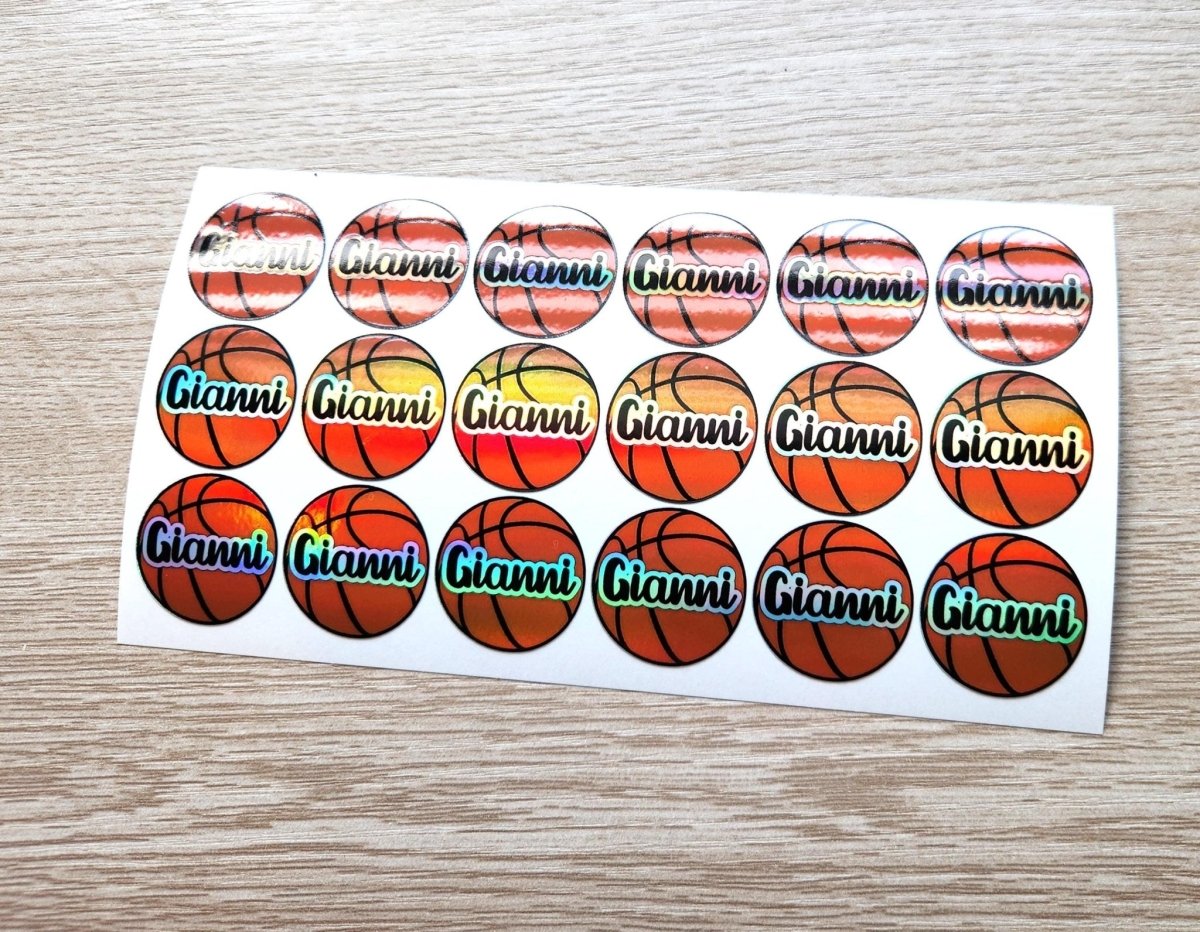 Custom Basketball Name Sticker Sheet – 18 Stickers Per Sheet - KWL Creations