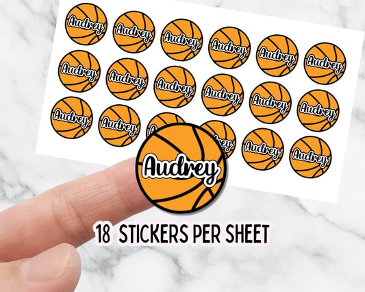 Custom Basketball Name Sticker Sheet – 18 Stickers Per Sheet - KWL Creations