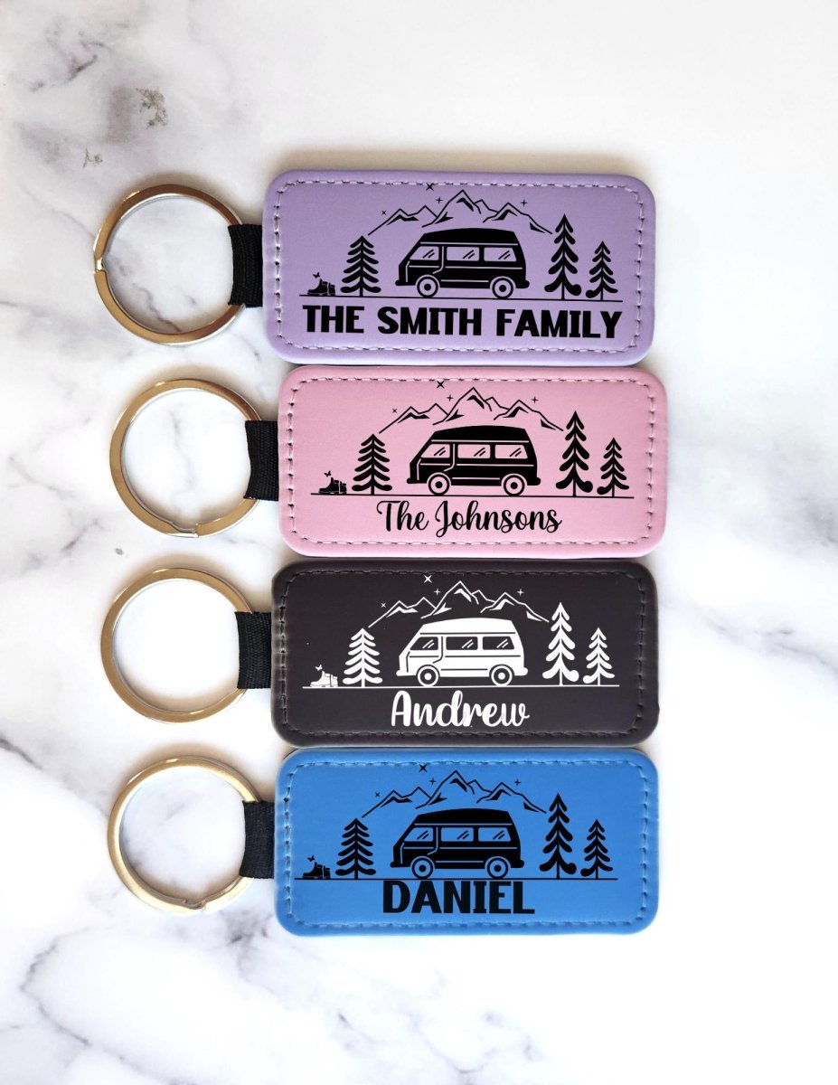 Custom Camper Van Keychain Travel Gift for Van Life Lovers, Campers - KWL Creations