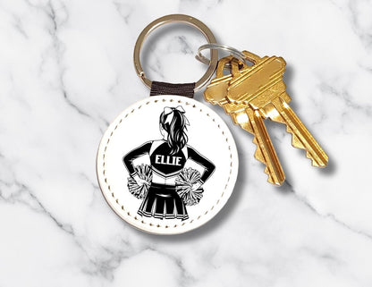 Custom Cheerleader Keychain – Personalized Name Pom Pom Design - KWL Creations
