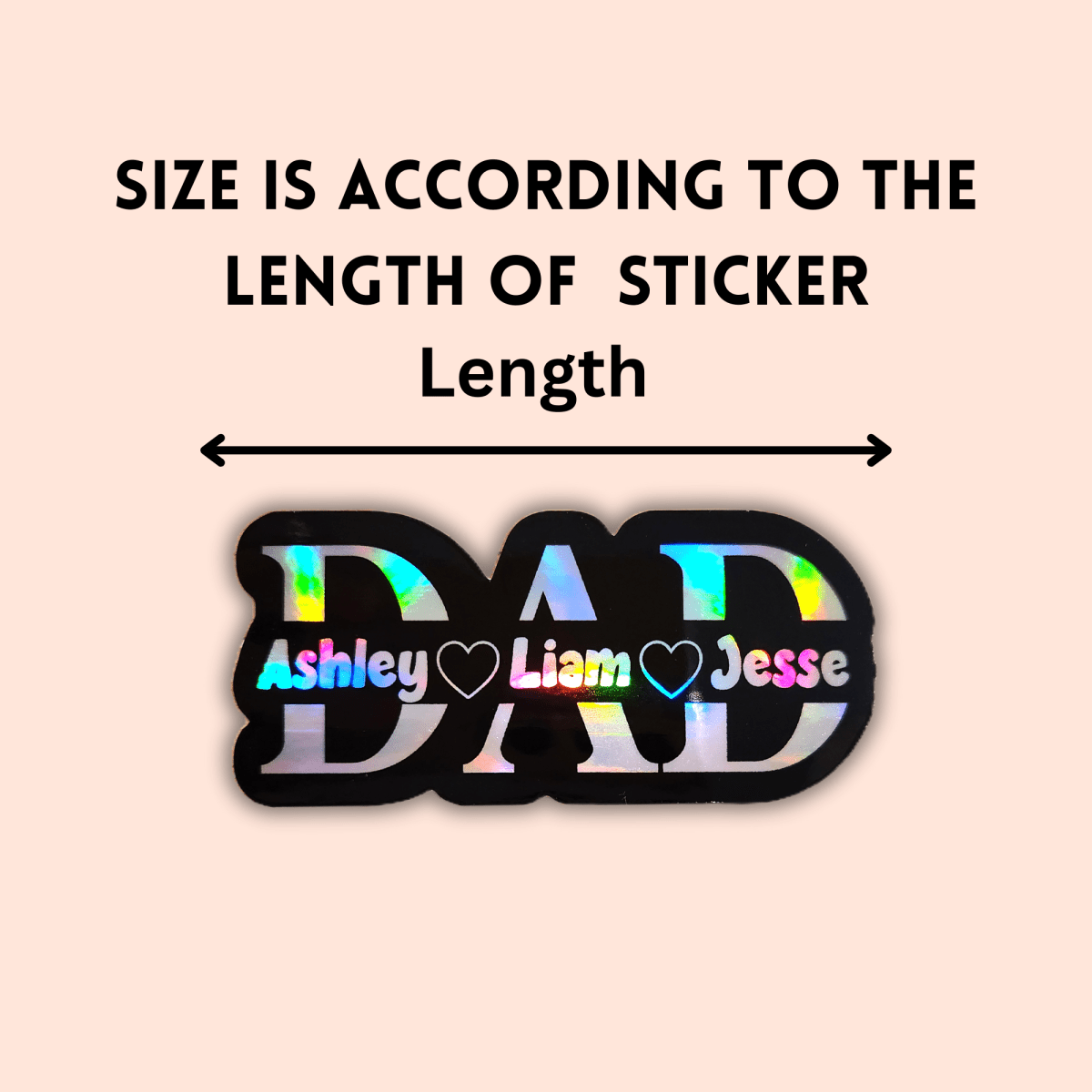 Custom Dad Name Sticker | Personalized Mom Sticker with Kids Names - KWL Creations