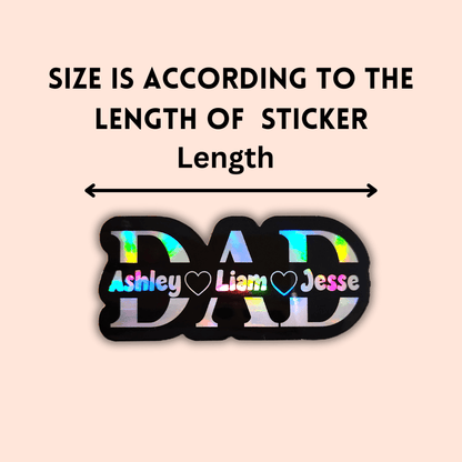 Custom Dad Name Sticker | Personalized Mom Sticker with Kids Names - KWL Creations