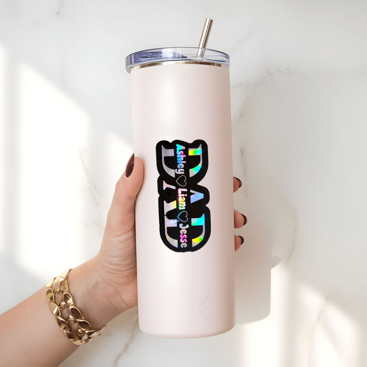 Custom Dad Name Sticker | Personalized Mom Sticker with Kids Names - KWL Creations
