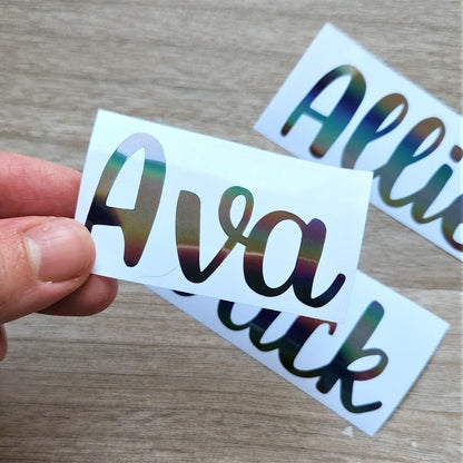 Custom Dark Holographic Name Decal - KWL Creations