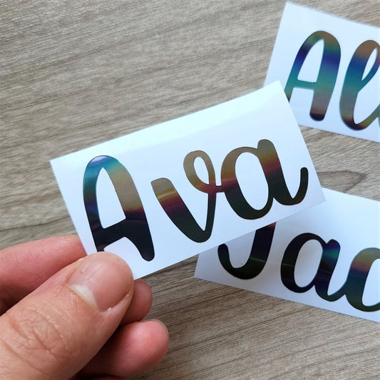 Custom Dark Holographic Name Decal - KWL Creations