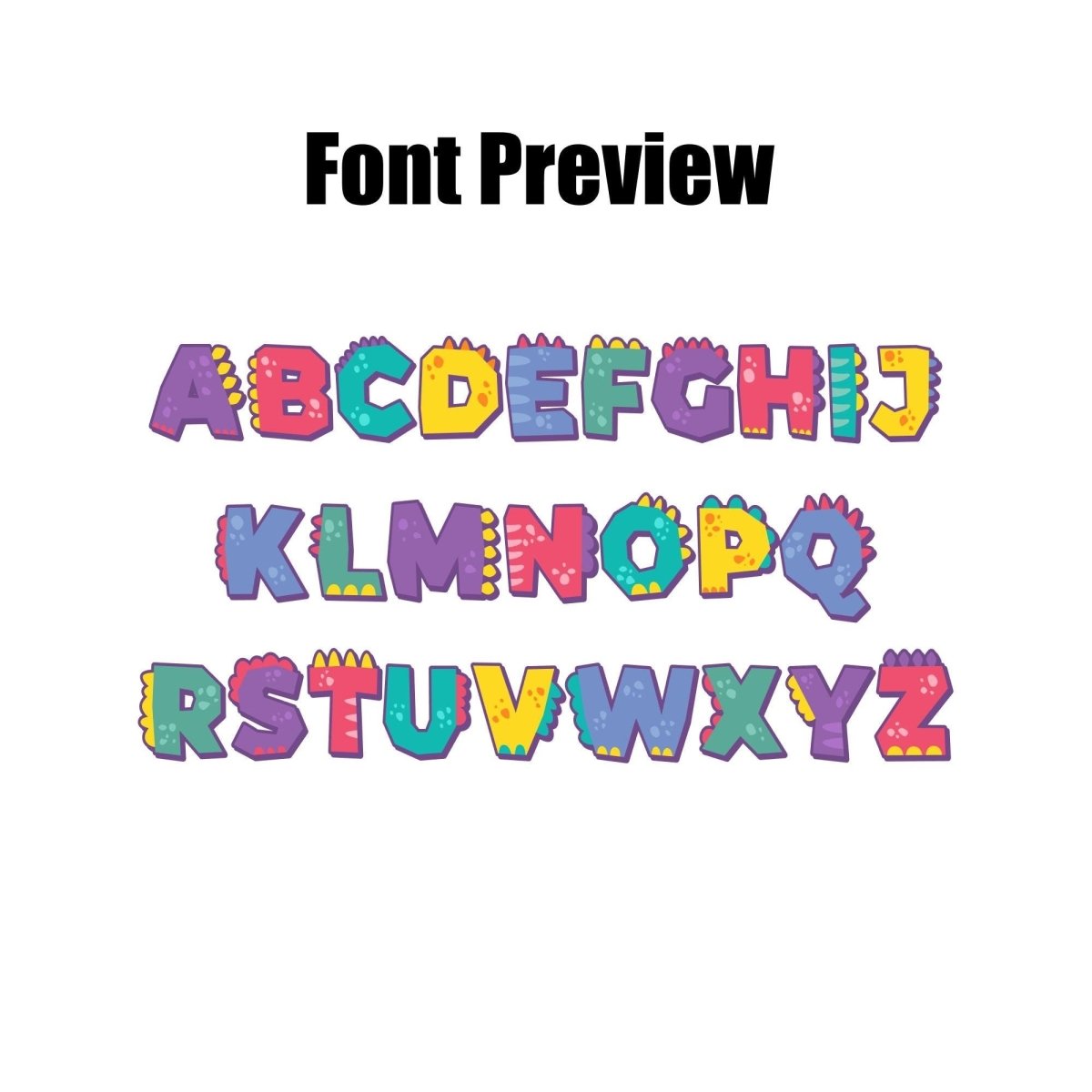 Custom Dinosaur Name Sticker: Fun Dino Font, School Supplies - KWL Creations