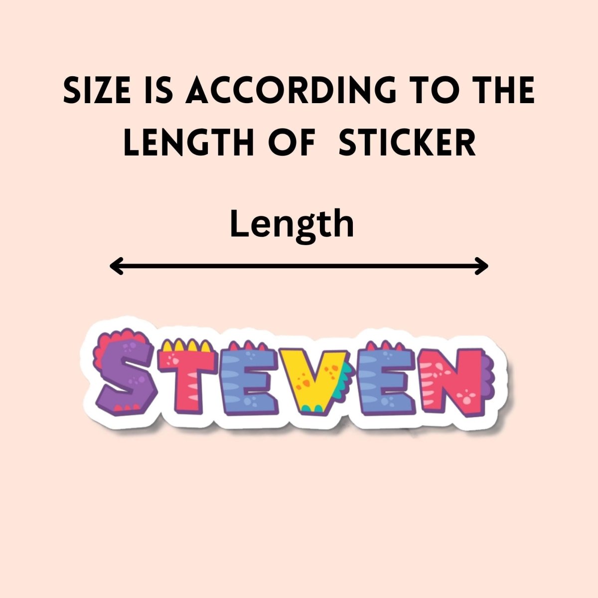Custom Dinosaur Name Sticker: Fun Dino Font, School Supplies - KWL Creations