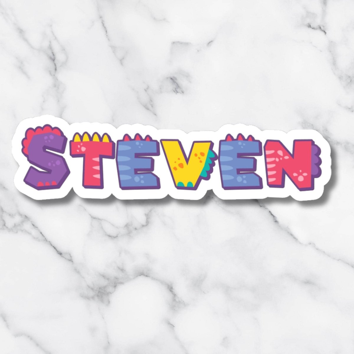 Custom Dinosaur Name Sticker: Fun Dino Font, School Supplies - KWL Creations