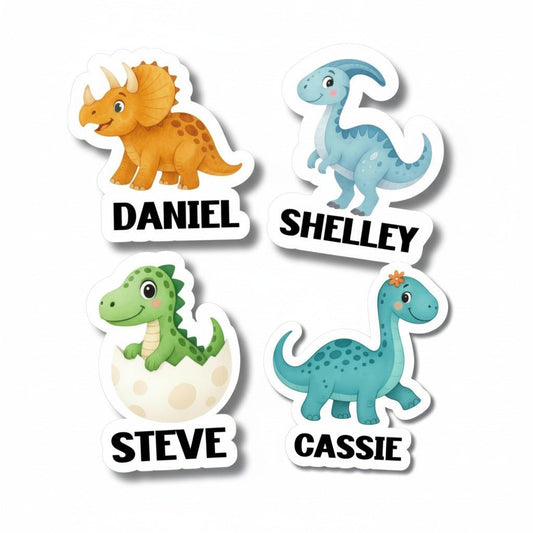 Custom Dinosaur Name Sticker – Personalized Dino Stickers for Kids - KWL Creations