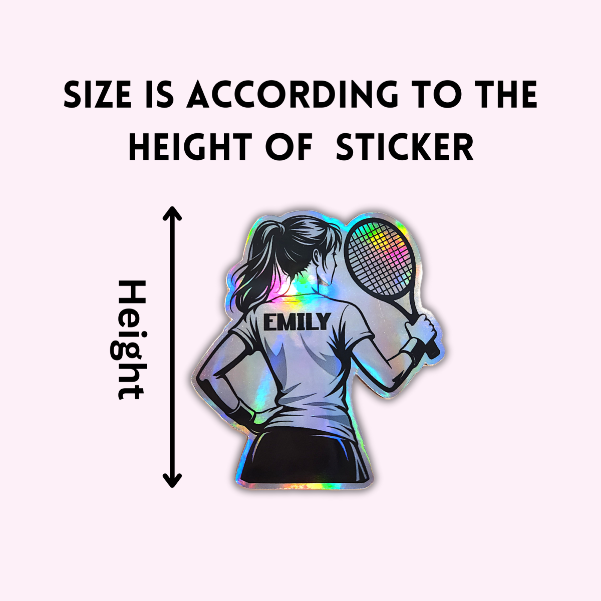 Custom Female Tennis Player Sticker - KWL Creations