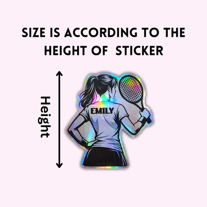 Custom Female Tennis Player Sticker - KWL Creations