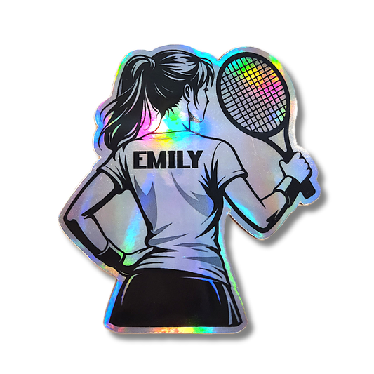Custom Female Tennis Player Sticker - KWL Creations