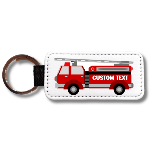 Custom Fire Truck Keychain – Personalized Name Tag Key Ring for Kids or Firefighters - KWL Creations