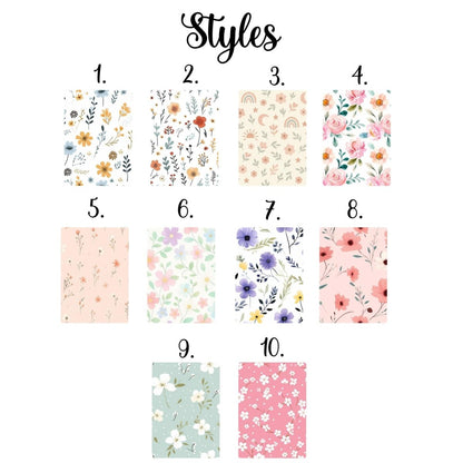 Custom Floral eReader Skin – Personalized Front & Back Vinyl Decal for Kindle Kobo – 10 Background Designs - KWL Creations