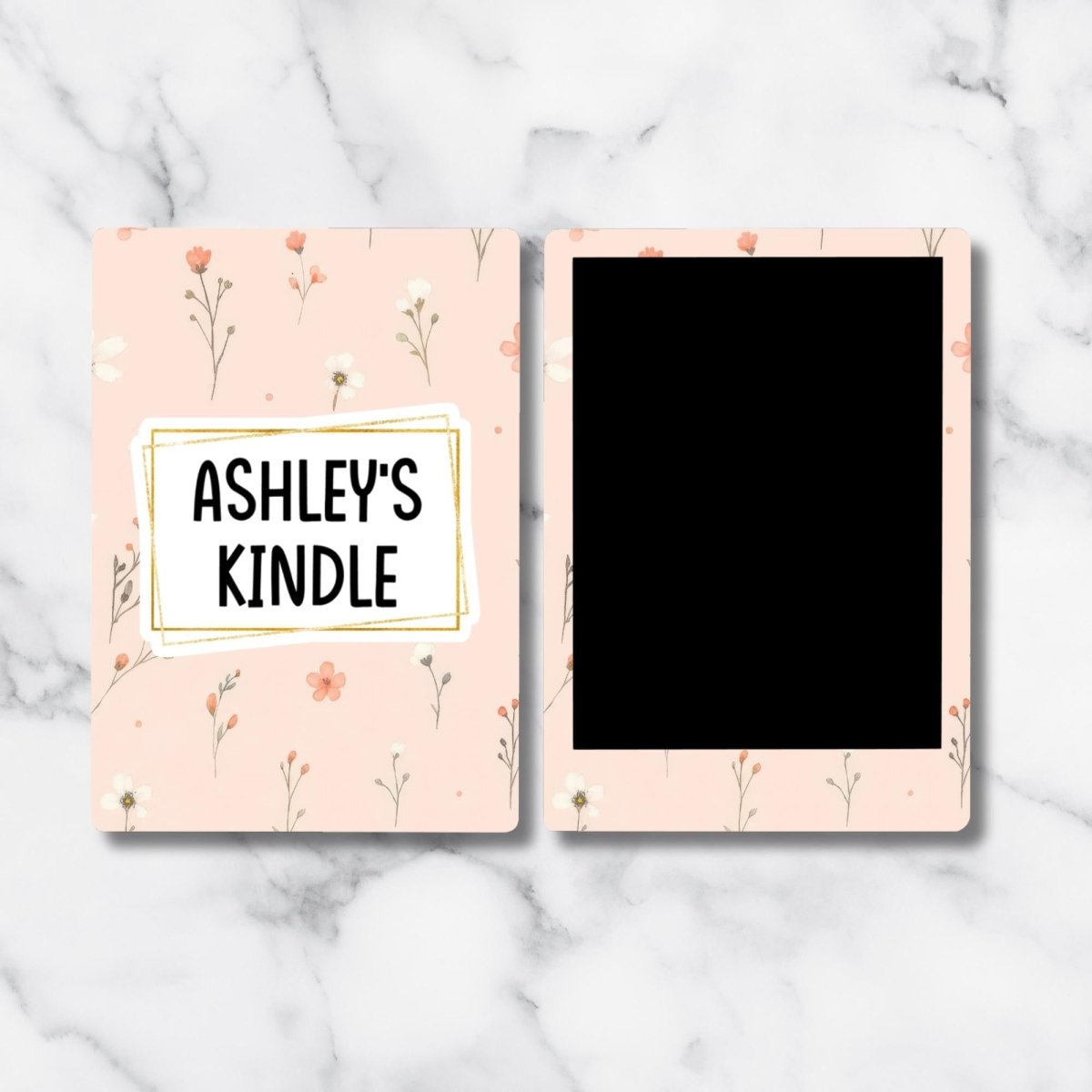 Custom Floral eReader Skin – Personalized Front & Back Vinyl Decal for Kindle Kobo – 10 Background Designs - KWL Creations