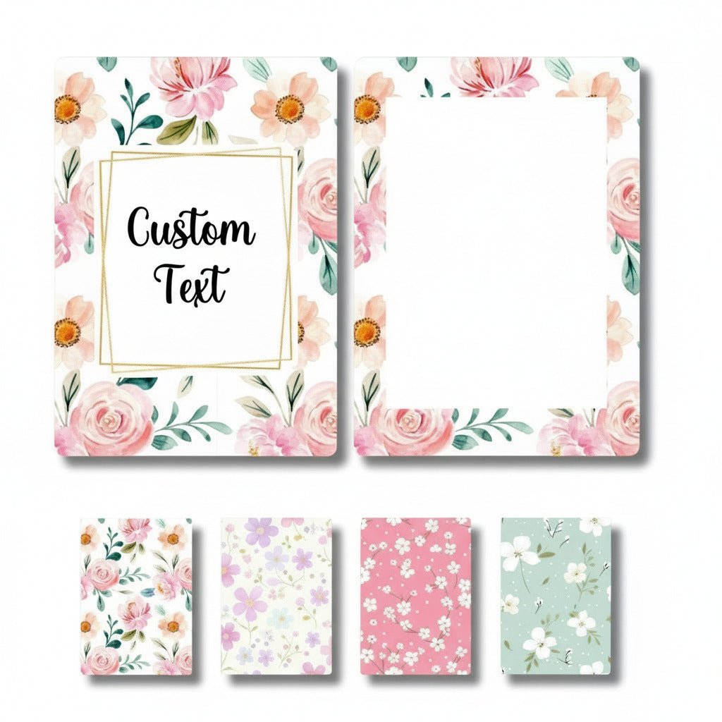 Custom Floral eReader Skin – Personalized Front & Back Vinyl Decal for Kindle Kobo – 10 Background Designs - KWL Creations