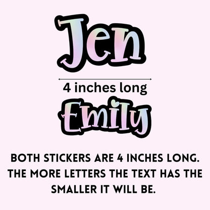 Custom Girl Name Sticker: Pastel Unicorn Outline, Personalized Kids Name - KWL Creations