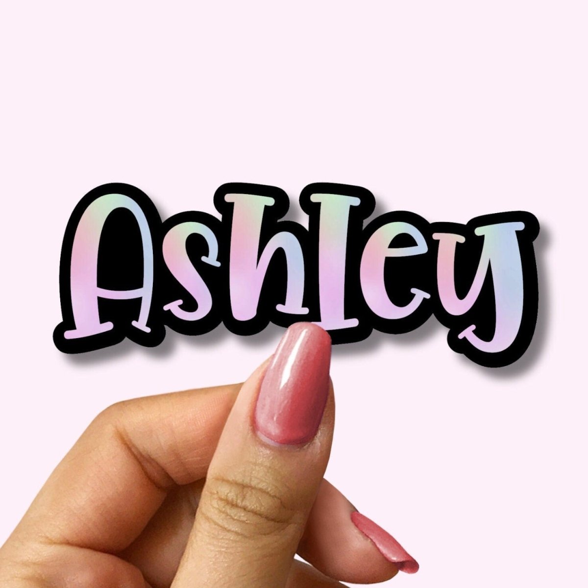 Custom Girl Name Sticker: Pastel Unicorn Outline, Personalized Kids Name - KWL Creations