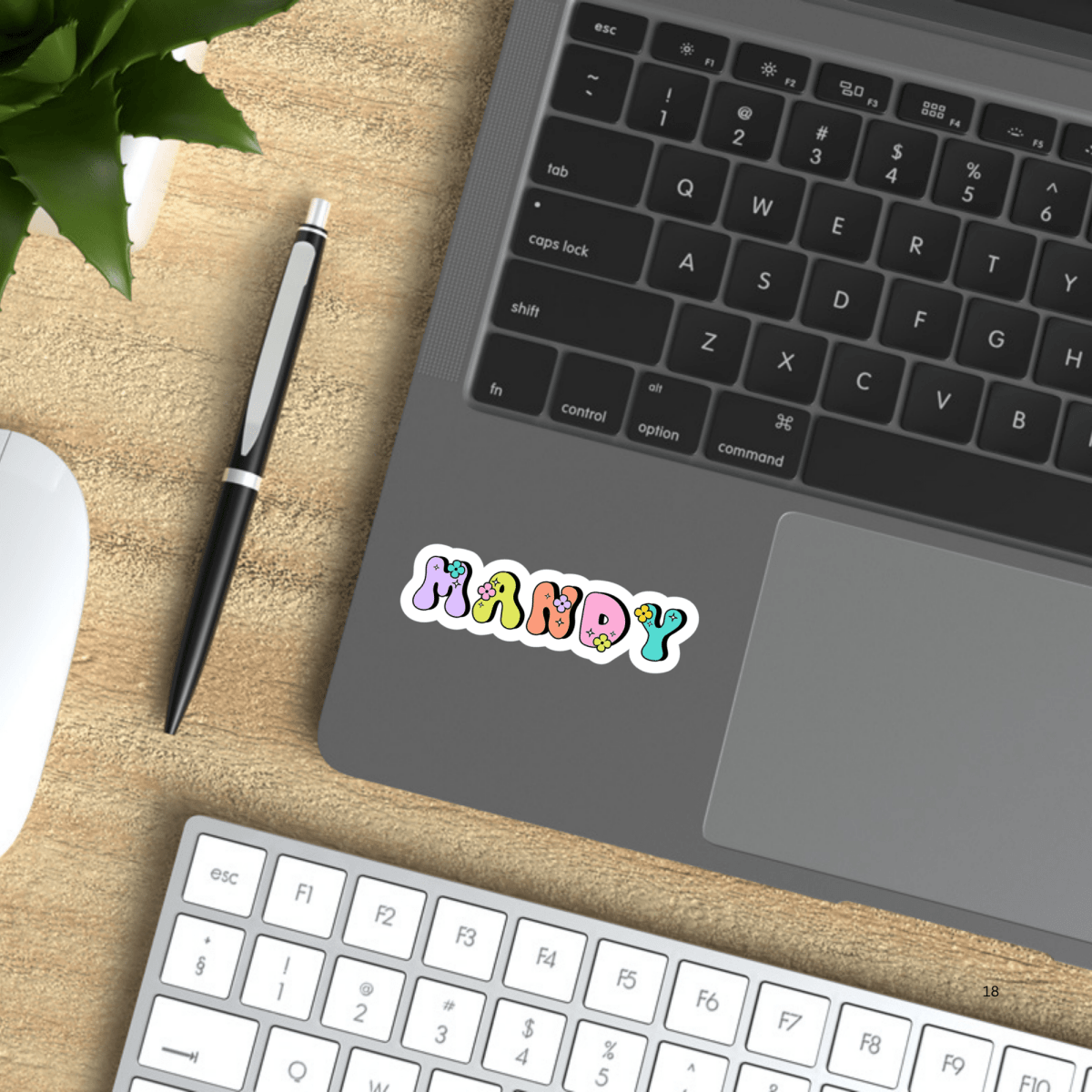Custom Groovy Name Sticker | 70s Retro Bubble Font Decal - KWL Creations