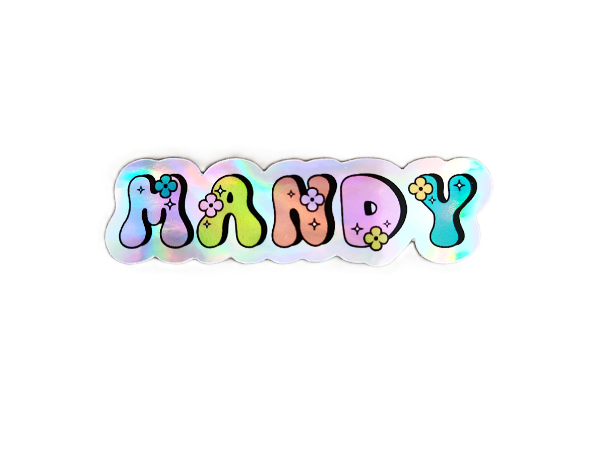 Custom Groovy Name Sticker | 70s Retro Bubble Font Decal - KWL Creations