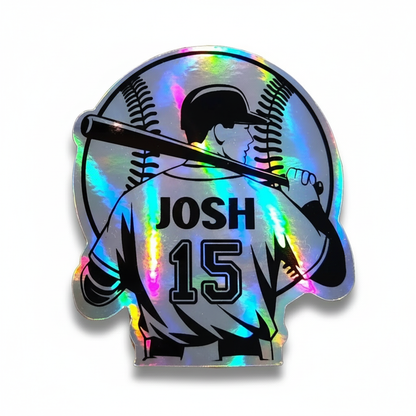 Custom Holographic Baseball Sticker: Personalized Player Decal - KWL Creations