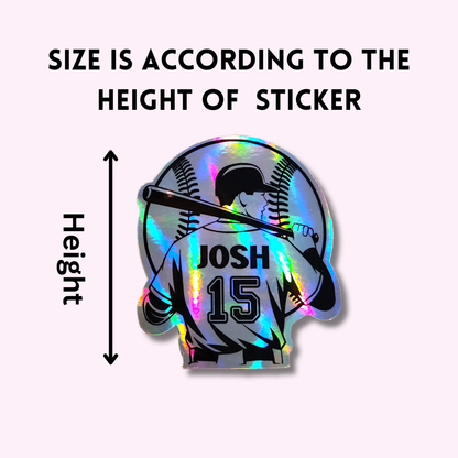 Custom Holographic Baseball Sticker: Personalized Player Decal - KWL Creations