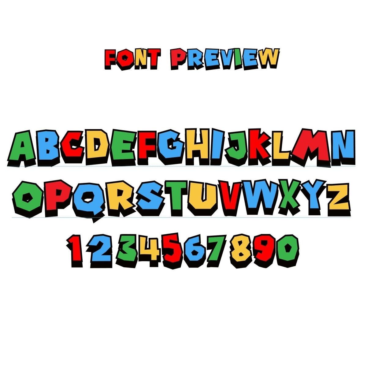 Custom Holographic Game Font Name Sticker, Colorful Block Letters - KWL Creations