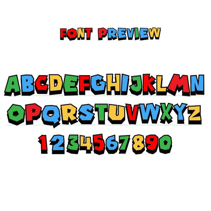 Custom Holographic Game Font Name Sticker, Colorful Block Letters - KWL Creations