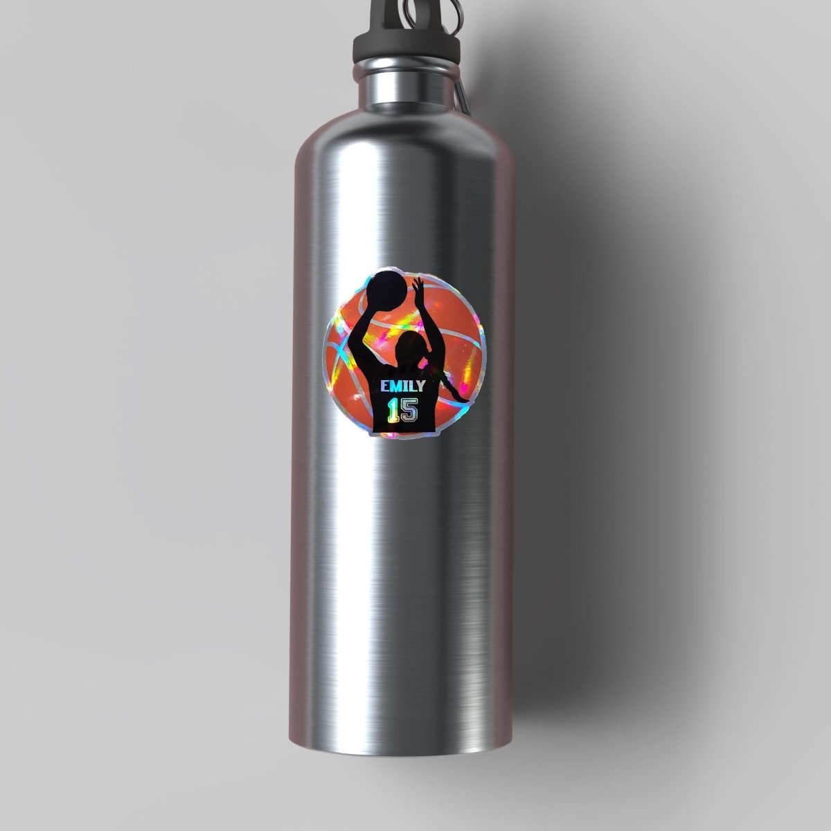 Custom Holographic Girl Basketball Sticker – Personalized Name & Jersey Number - KWL Creations