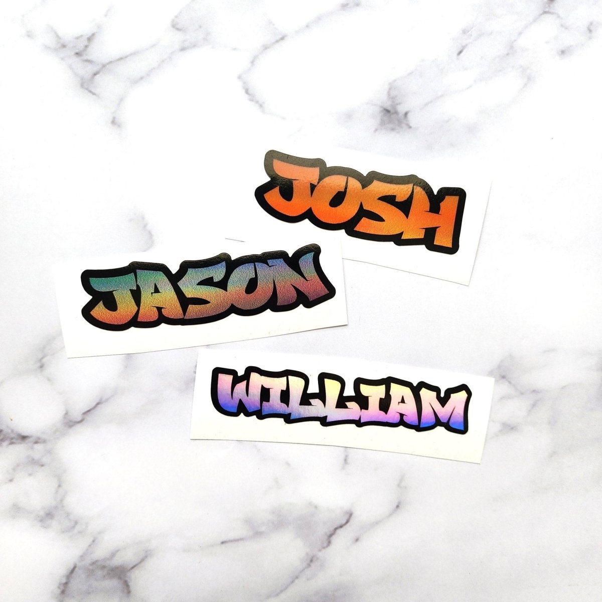 Custom Holographic Graffiti Name Sticker: Personalized Kids Decal - KWL Creations