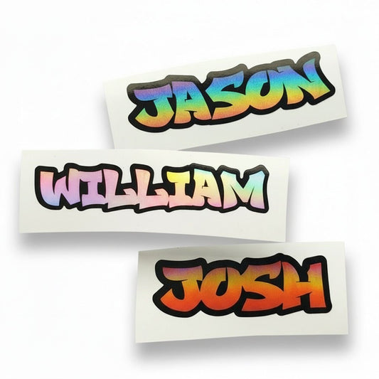 Custom Holographic Graffiti Name Sticker: Personalized Kids Decal - KWL Creations