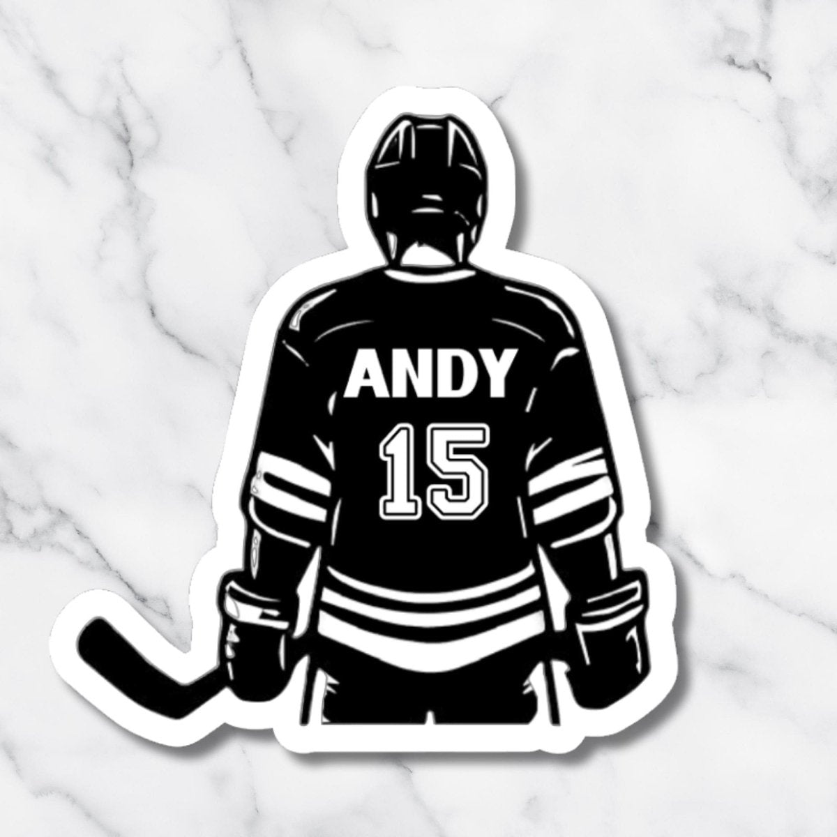 Custom Holographic Hockey Sticker with Name & Number - KWL Creations